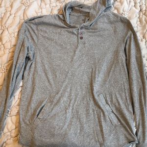 Gray lightweight hooded sweatshirt